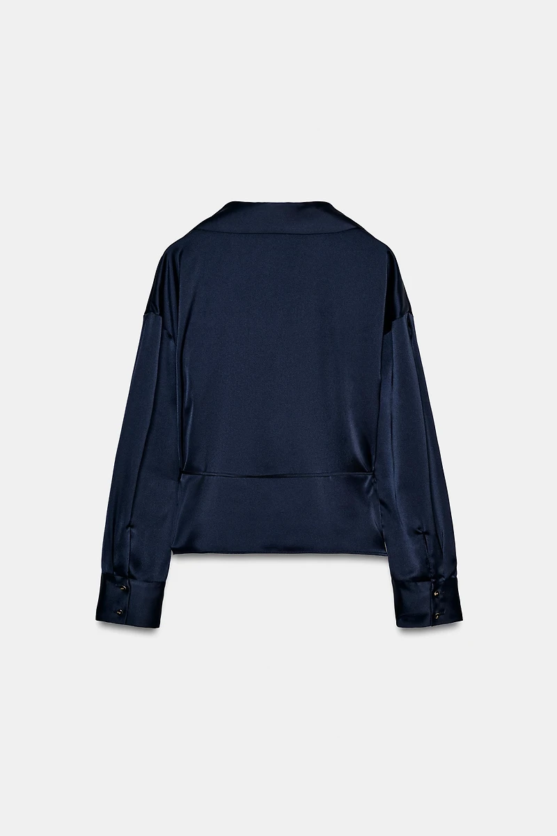 FINE BELT SATIN BLOUSE