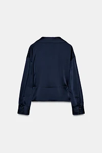 FINE BELT SATIN BLOUSE