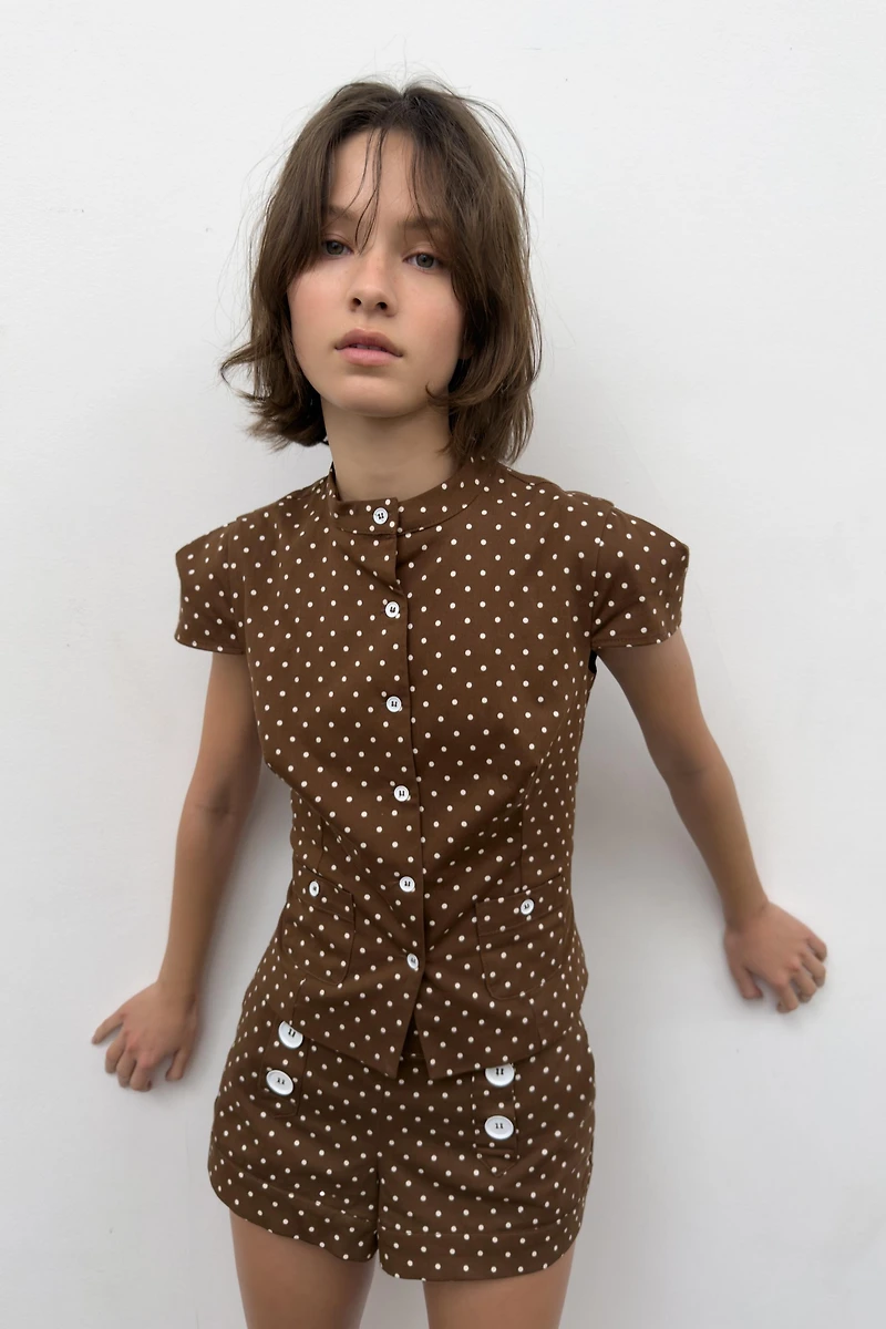 POLKA DOT POPLIN TOP