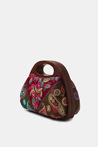 EMBROIDERED WOOD BOX BAG