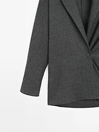 Textured 100% wool overshirt