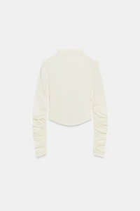 COTTON MODAL RUCHED T-SHIRT