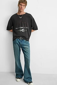 WASHED PRINT KNIT T-SHIRT