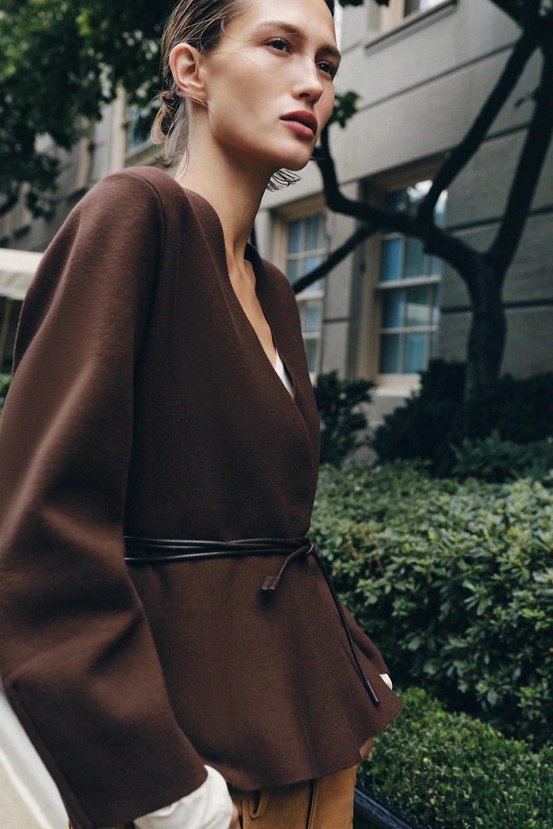 BELTED CARDIGAN