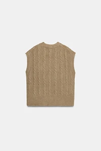 CABLE KNIT VEST TOP