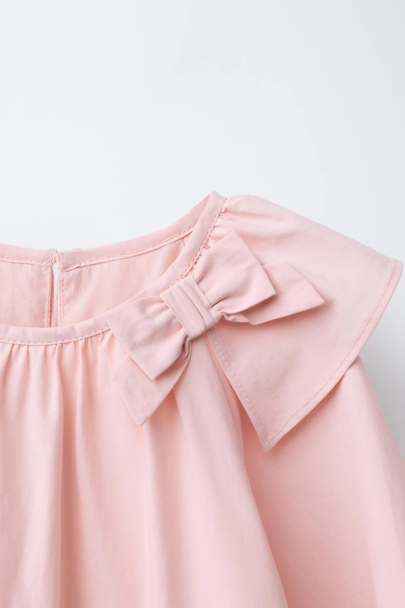 POPLIN DRESS WITH BOWS