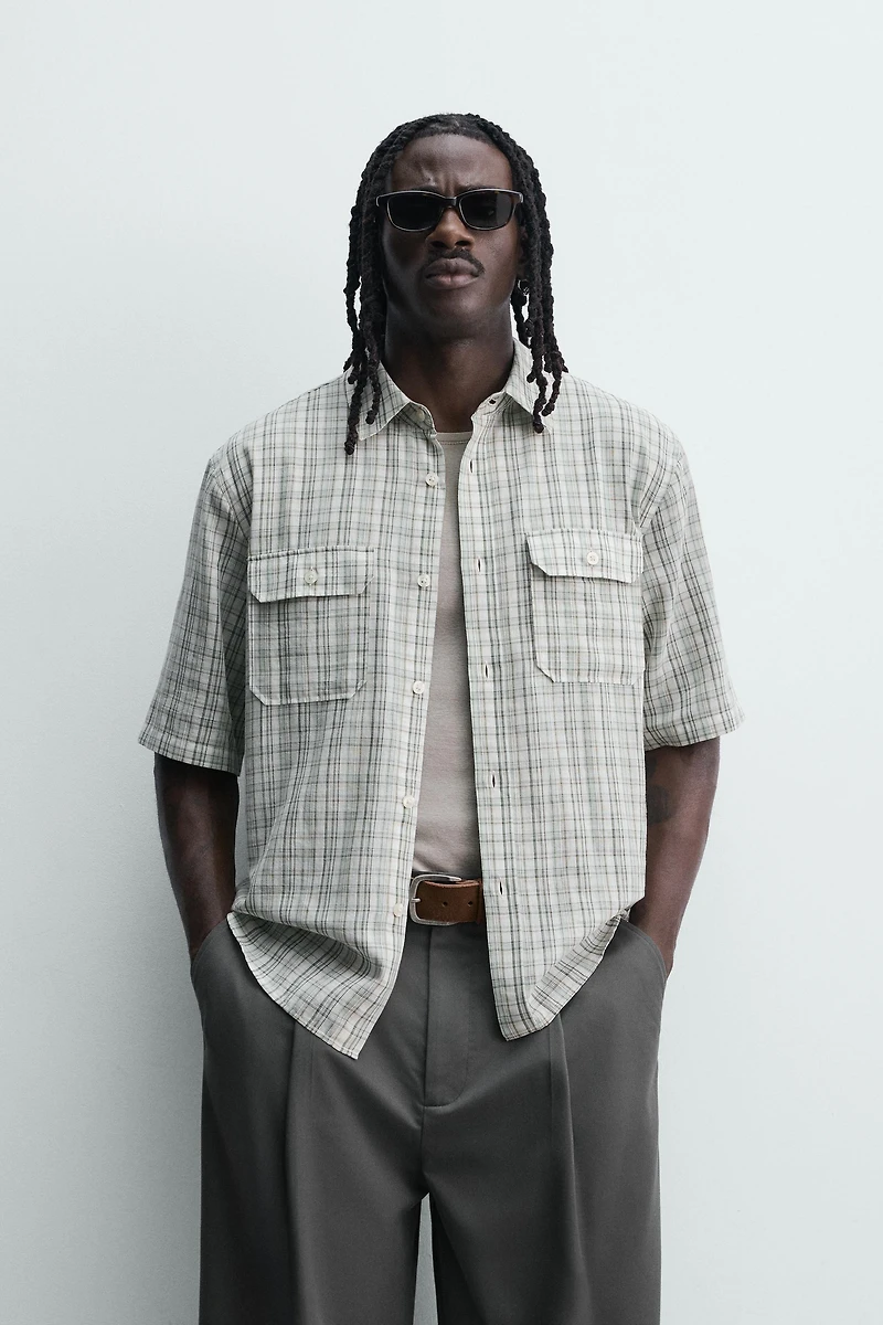 RELAXED FIT PLAID SHIRT
