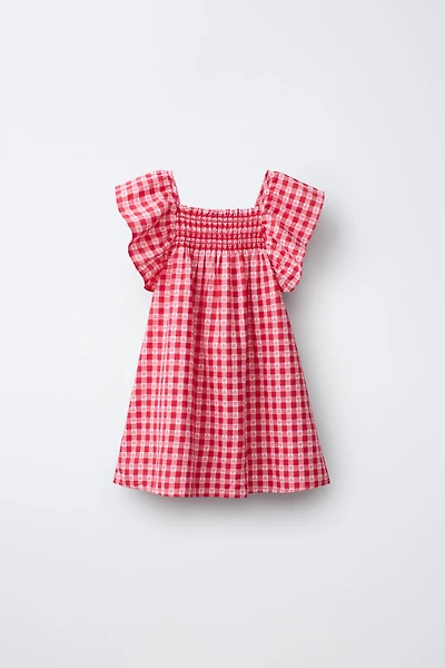 PLAID AND HEART PRINT DRESS
