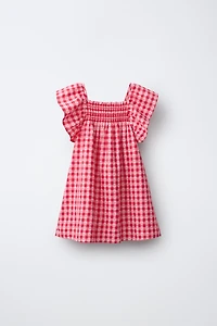 PLAID AND HEART PRINT DRESS