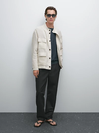 Surchemise en lin total look