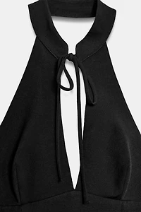 VOLUMINOUS HALTER MINI DRESS