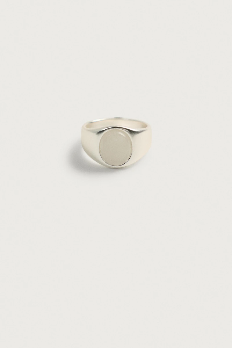 BAGUE CHEVALIÈRE PIERRE COMBINÉE