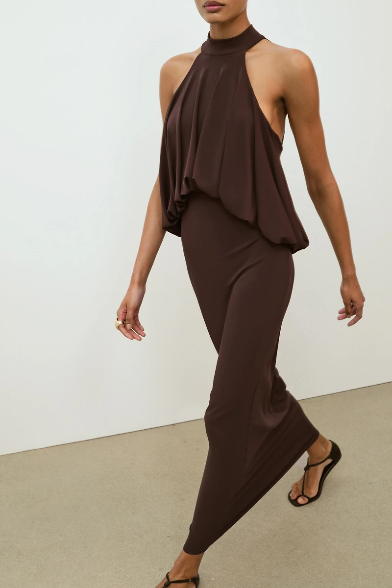BALLOON HALTER DRESS