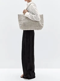 Sac cabas tressé en cuir nappa