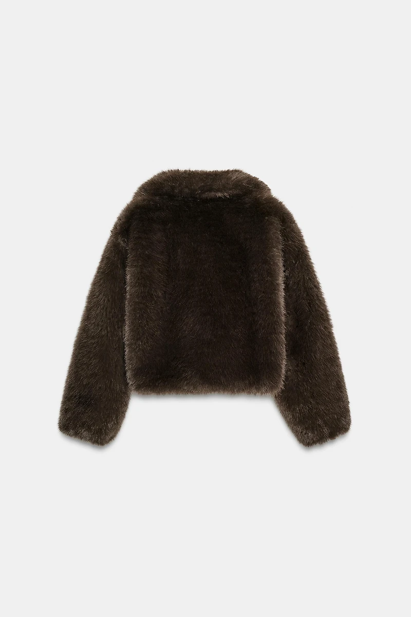 SHORT FAUX FUR COAT
