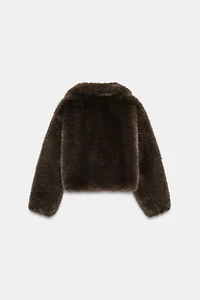 SHORT FAUX FUR COAT