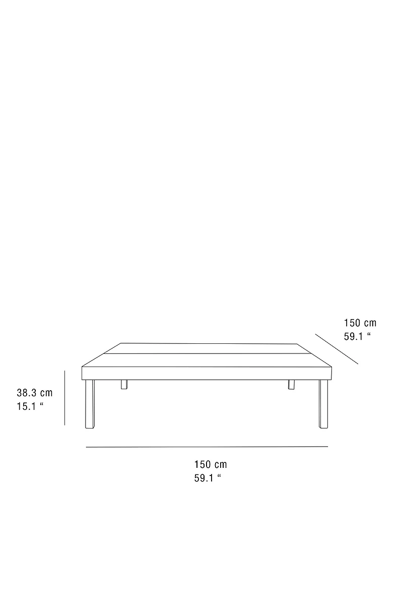 TABLE BASSE BOIS ET CUIR