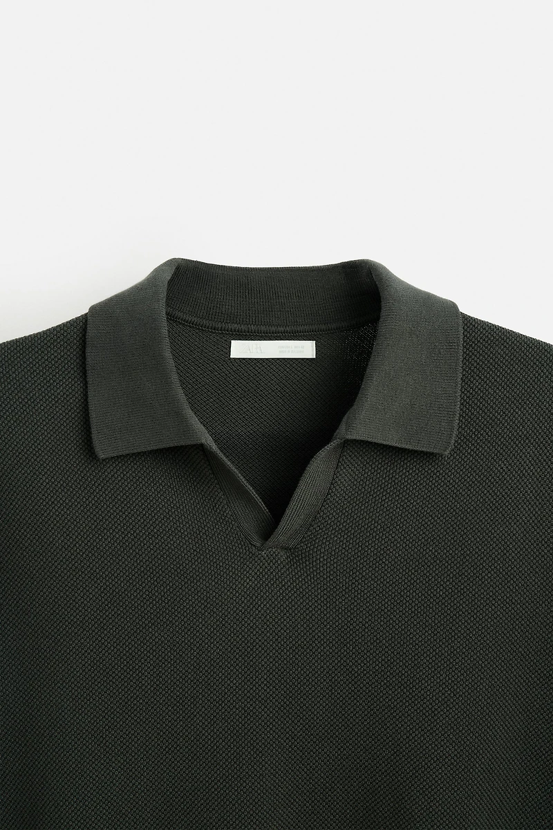 TEXTURED KNIT POLO