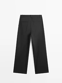 Darted cotton trousers