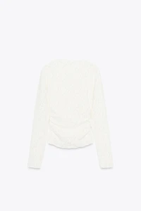SOFT-TOUCH LACE RUCHED TOP