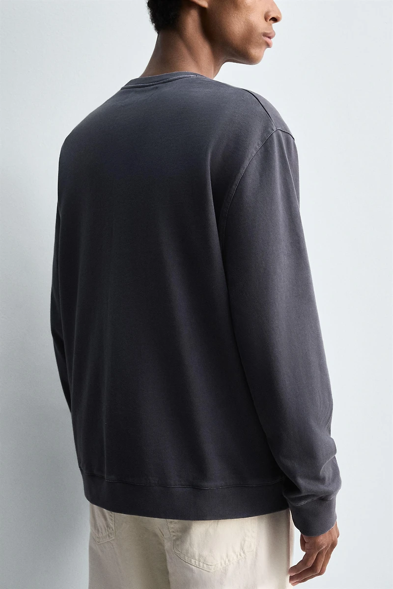 SWEAT DOUX COL ROND DÉLAVÉ