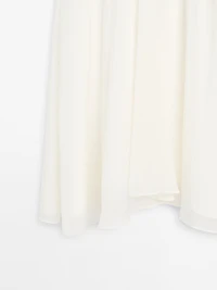 Midi skirt with yoke and flounce