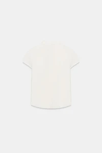 MANDARIN COLLAR VENTED TOP