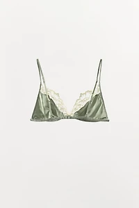 SILK AND LACE TRIANGLE BRA