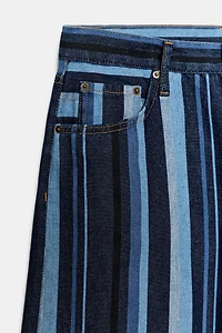 ZW COLLECTION MID-RISE STRIPED CULOTTE JEANS