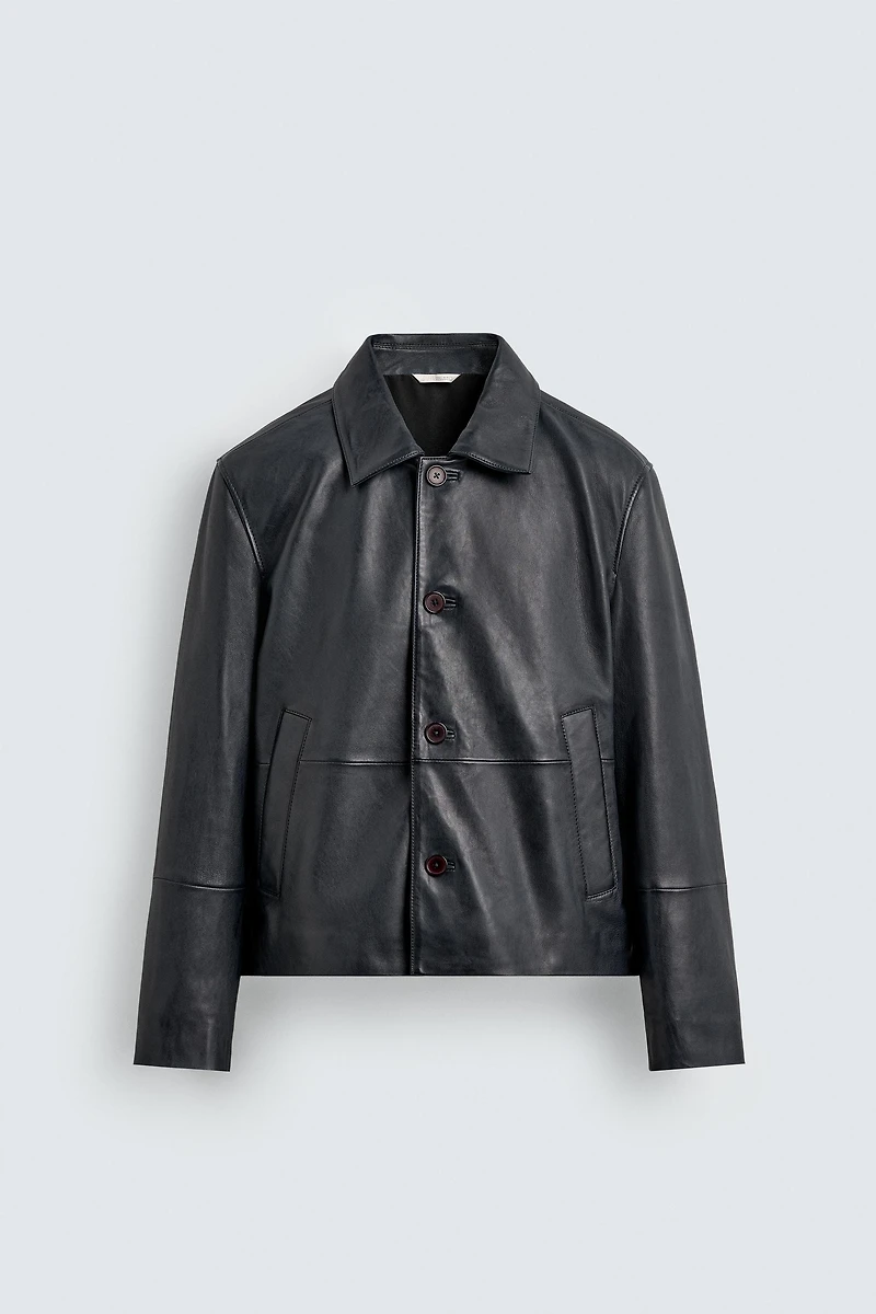 BOXY FIT LEATHER JACKET