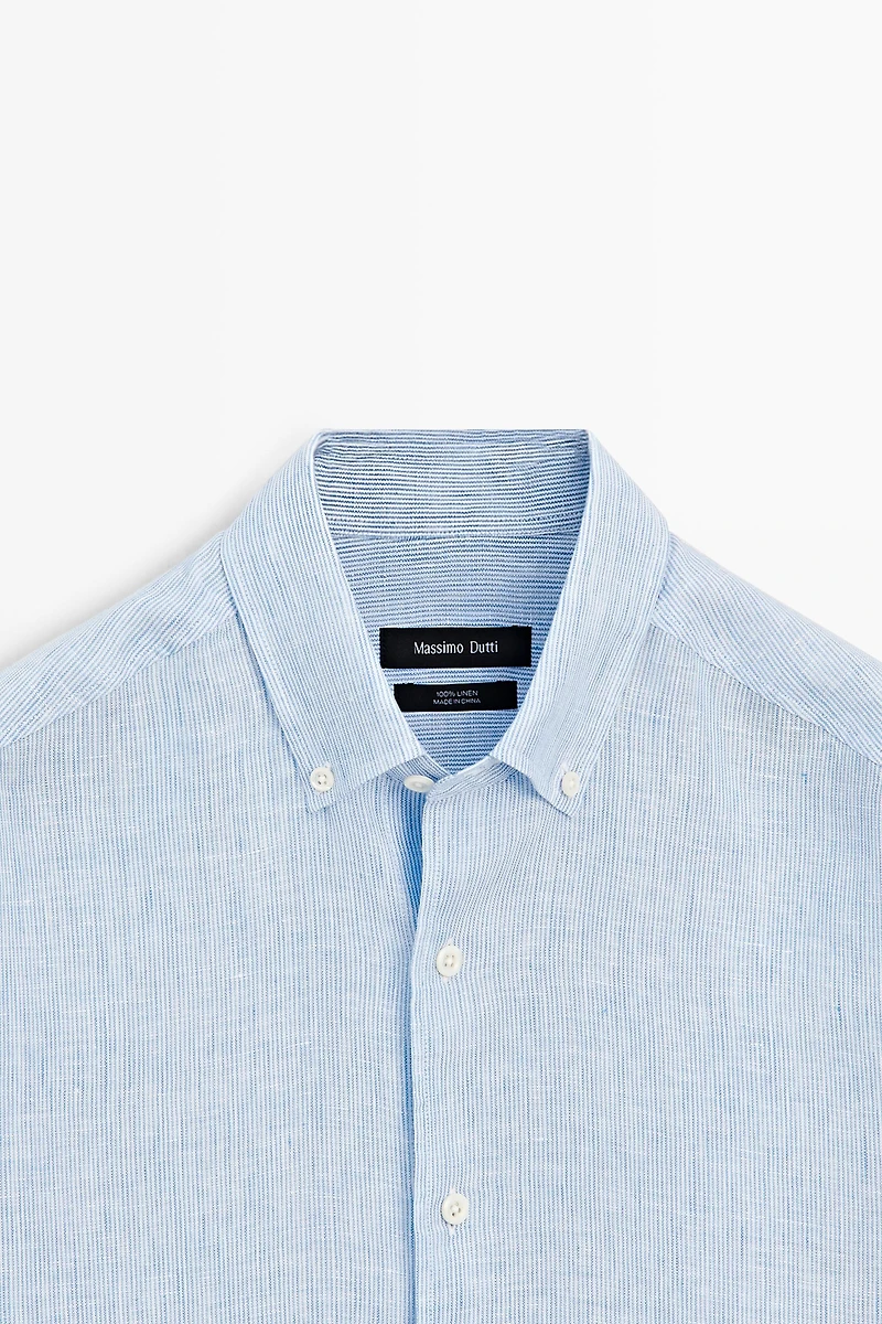 Chemise regular fit 100 % lin milleraies