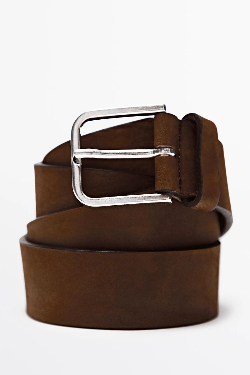 Nubuck leather belt
