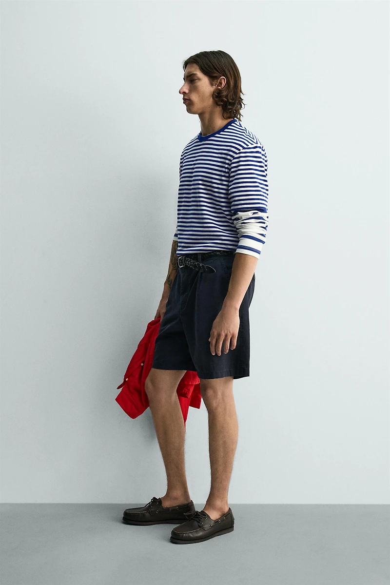 REGULAR FIT STRIPED JACQUARD T-SHIRT