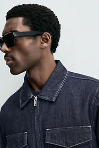 SURCHEMISE EN DENIM À FERMETURE ÉCLAIR