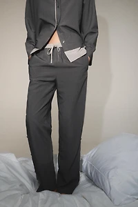 COMBINATION STRIPED VISCOSE BLEND SHIRT