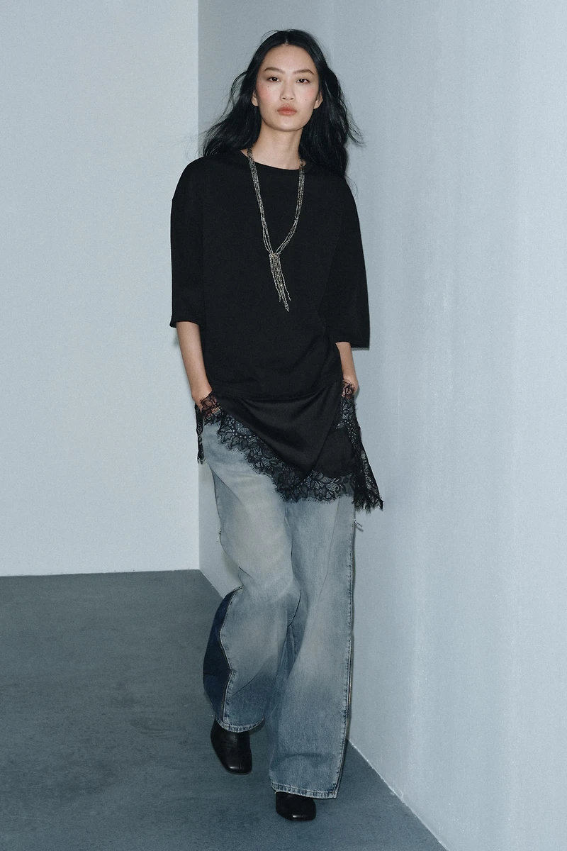 COMBINATION LACE T-SHIRT