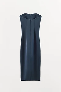 SATIN EFFECT STRAPLESS DRESS