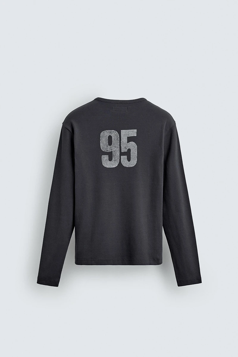 RIBBED WASHED PRINTED T-SHIRT