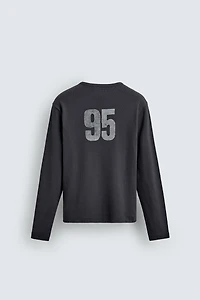 RIBBED WASHED PRINTED T-SHIRT