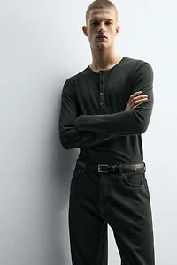 RELAXED FIT HENLEY T-SHIRT