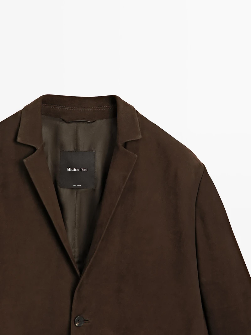 Nubuck leather blazer