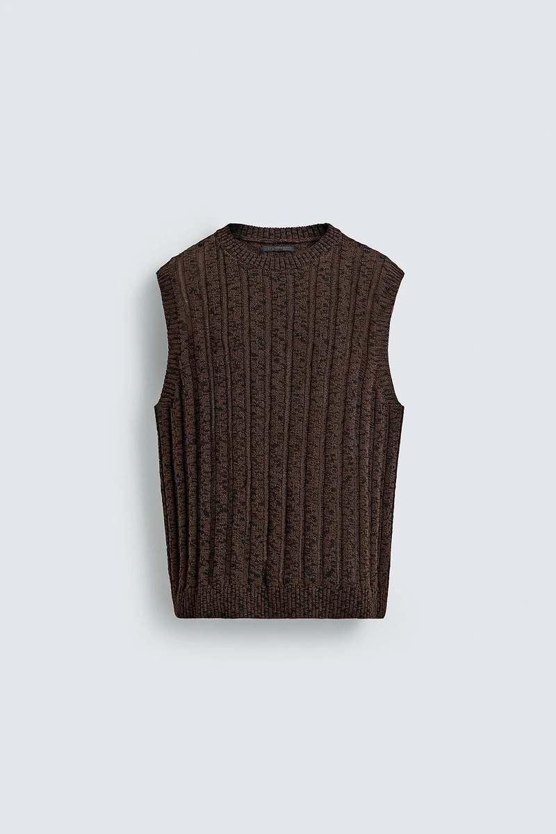 OPENWORK KNIT TANK TOP