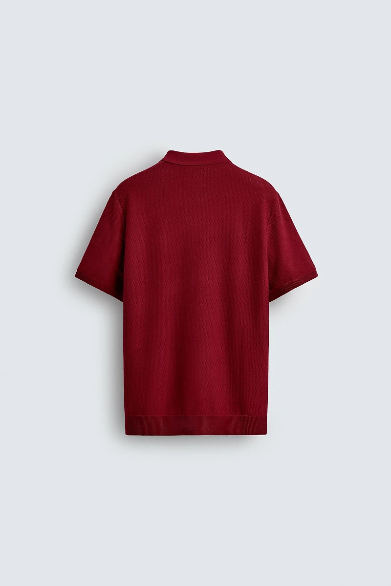 TEXTURED KNIT POLO SHIRT