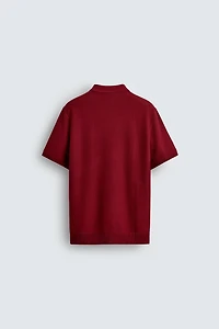 TEXTURED KNIT POLO SHIRT