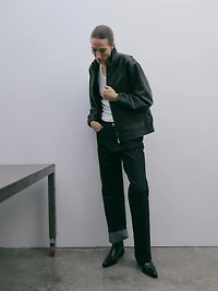 T-shirt col V en coton mercerisé