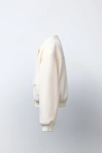 SHOULDER PAD CROPPED BOMBER JACKET