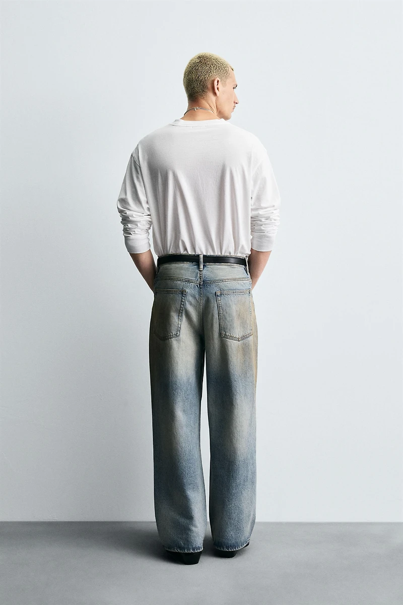 VINTAGE EFFECT BAGGY FIT JEANS