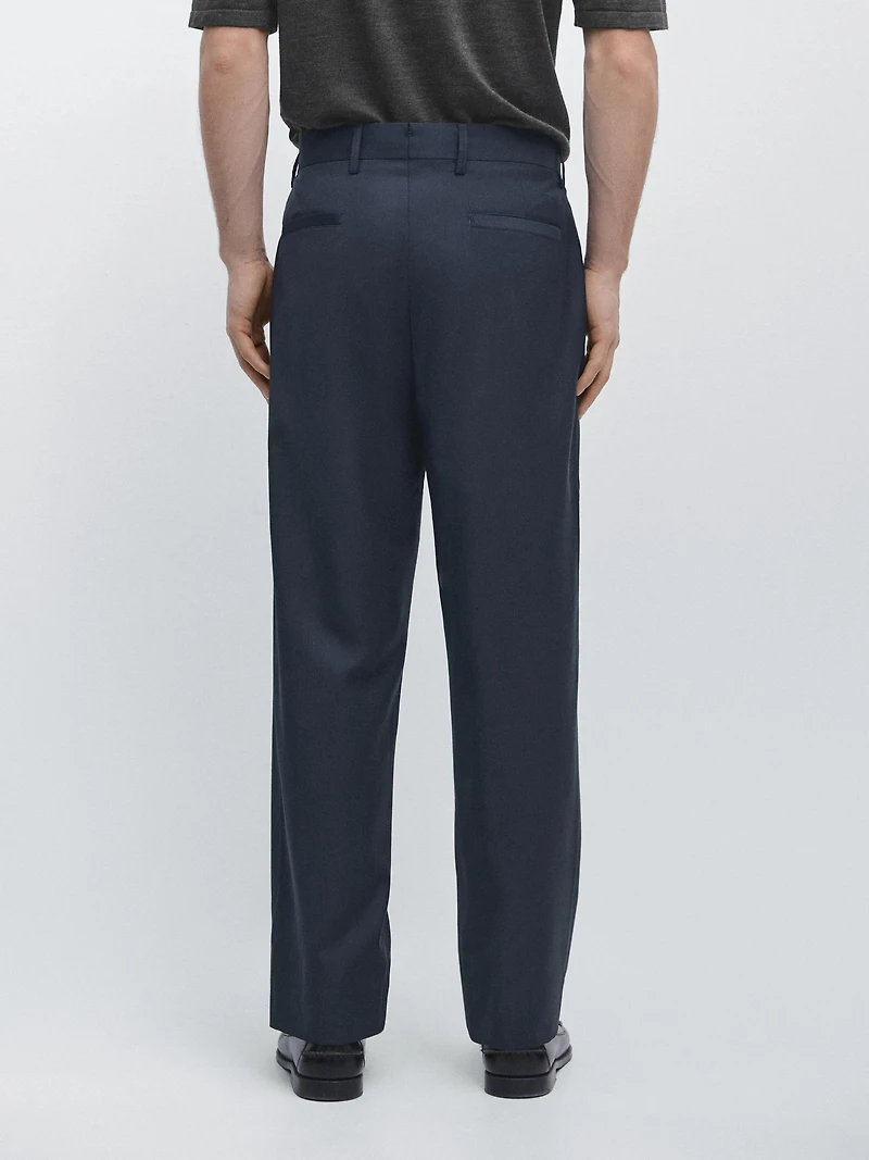 Wide-leg cool wool suit trousers