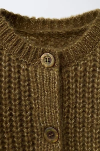 CHUNKY WOOL BLEND CARDIGAN