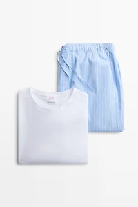 Pyjama T-shirt manches courtes pantalon rayures